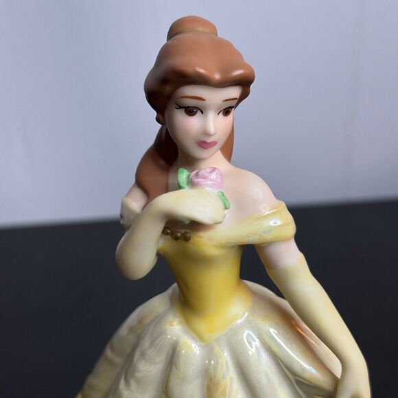 Disney 6" Ceramic Figurine Princess Belle Shiny Dress Beauty And The Beast - Picture 7 of 9